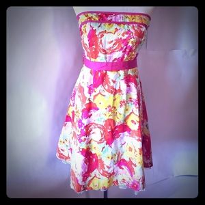 Size 13/14 Strapless Empire Waist Floral Dress
